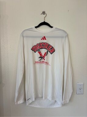 adidas White Long-Sleeve 'TOGETHER' Eagles Baseball Graphic Tee
